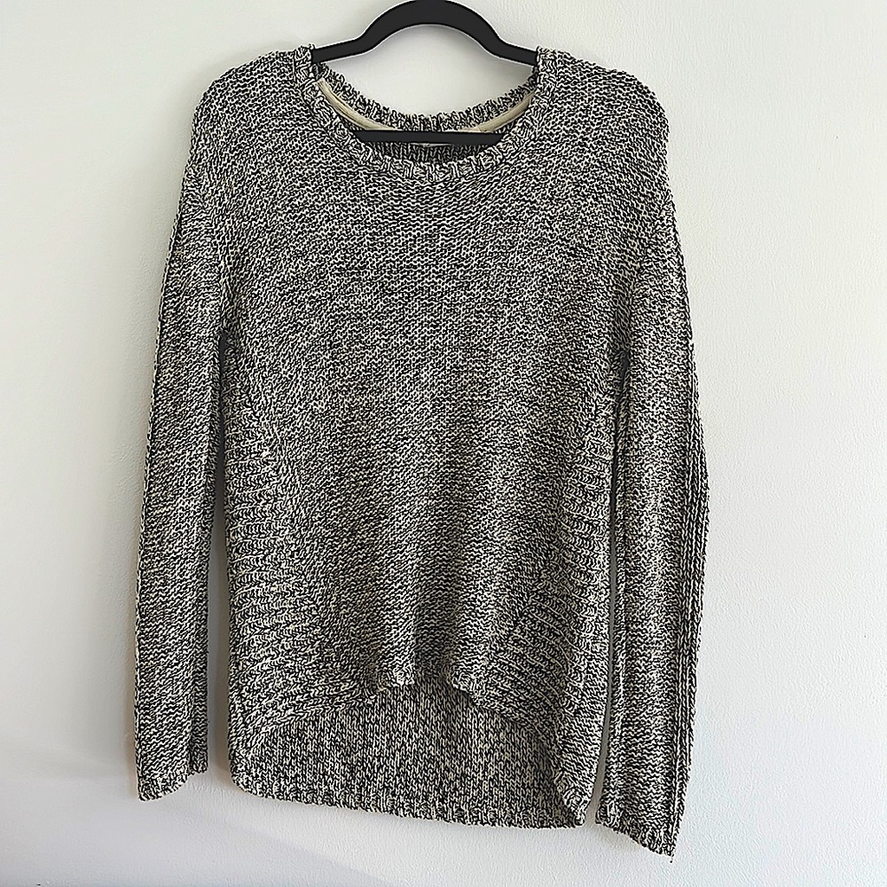 Black & White Elbow Patch Sweater